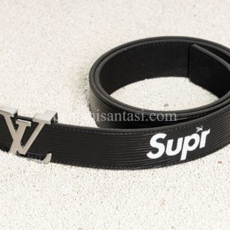 louis vuitton kemer siyah supreme silver toka