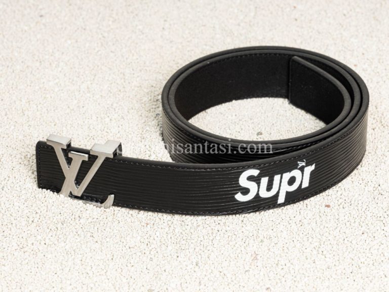 louis vuitton kemer siyah supreme silver toka