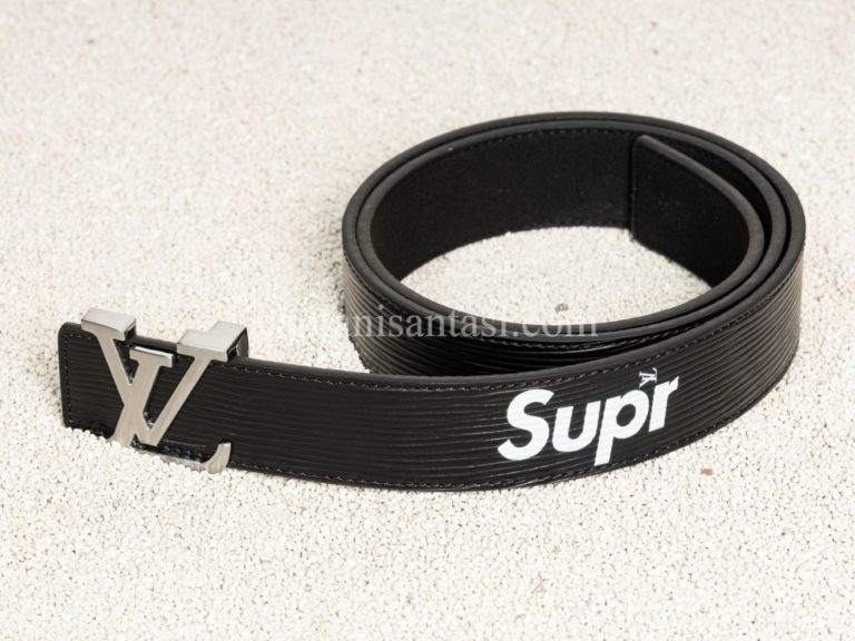 louis vuitton kemer siyah supreme silver toka