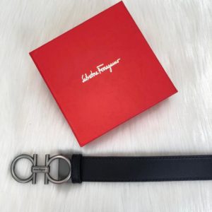 ferragamo kemer erkek siyah mat silver dizayn toka