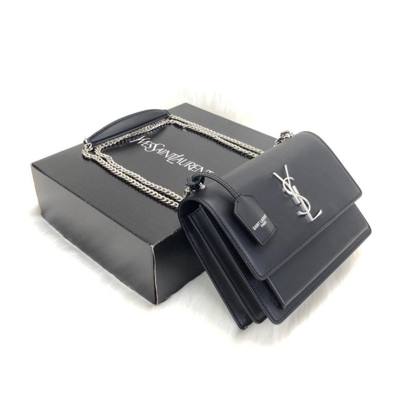 ysl saint laurent canta Sunset medium silver 22x16 cm