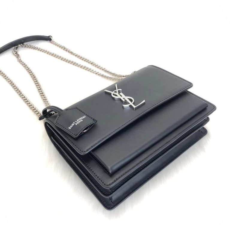 ysl saint laurent canta Sunset medium silver 22x16 cm