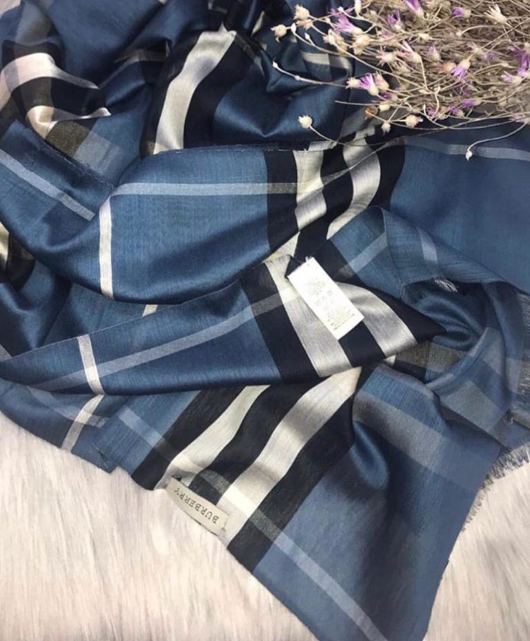 burberry sal ipek kasmir lacivert 85x240