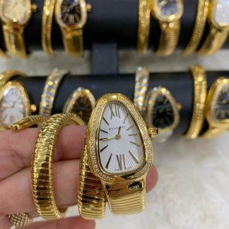 bvlgari saat beyaz gold tasli