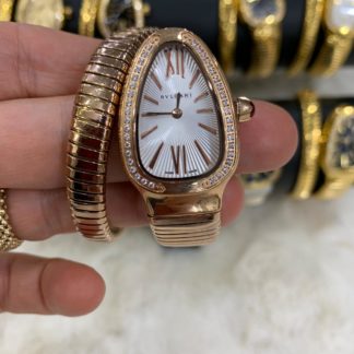 bvlgari saat rose gold tasli beyaz