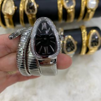 bvlgari saat silver siyah tasli