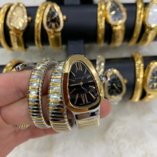 bvlgari saat siyah gold tasli