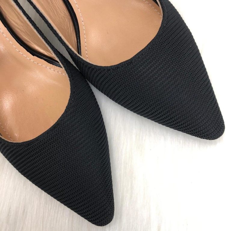 christian dior ayakkabi jadior Slingback Canvas topuklu ayakkabi siyah taban 7 cm
