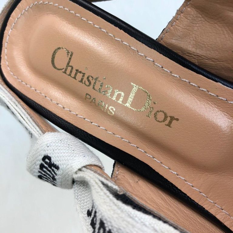 christian dior ayakkabi jadior Slingback Canvas topuklu ayakkabi siyah taban 7 cm