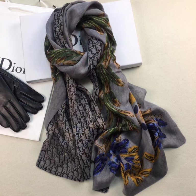 dior sal cift kat ipek gri 65x180