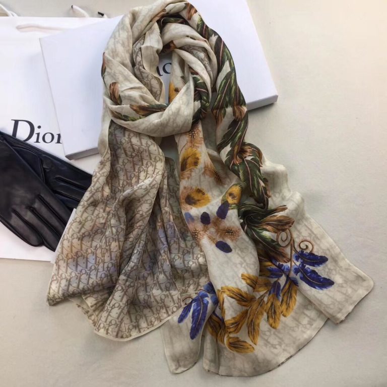 dior sal cift kat ipek krem 65x180