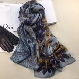dior sal cift kat ipek mavi 65x180