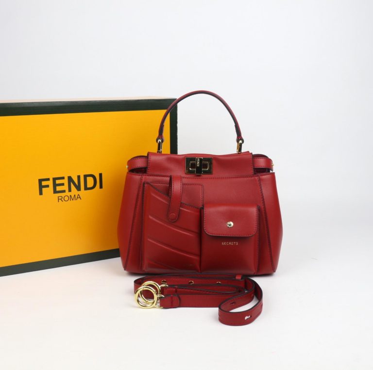 fendi canta peekaboo mini kirmizi ithal 23x18