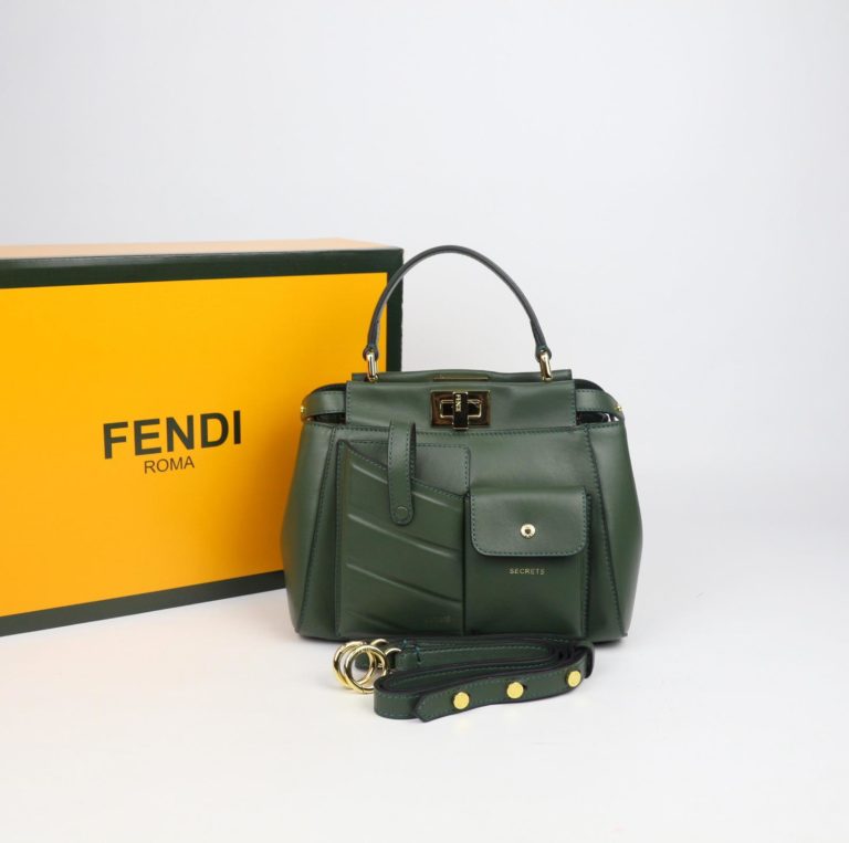 fendi canta peekaboo mini yesil ithal 23x18