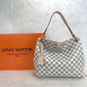 louis vuitton canta Graceful Pm damier beyaz Simetrik kesim 30x30 cm