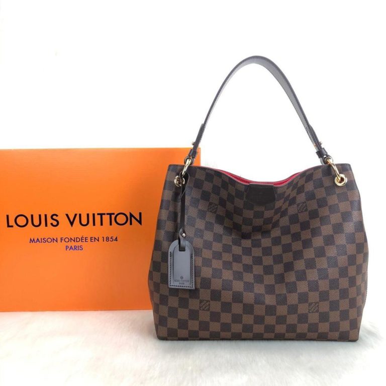 louis vuitton canta Graceful Pm damier kahve Simetrik kesim 30x30 cm