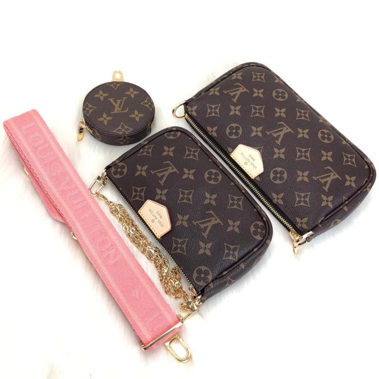louis vuitton canta Multi Pochette monogram askili 2 canta 1 cuzdan 24x13 18x9