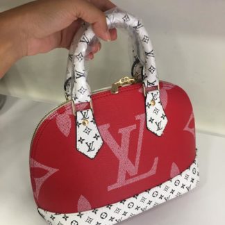 louis vuitton canta suni deri alma monogram cift tarafli beyaz fusya pembe 27x13cm