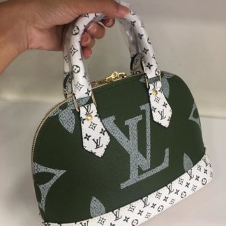 louis vuitton canta suni deri alma monogram cift tarafli beyaz yesil 27x13cm