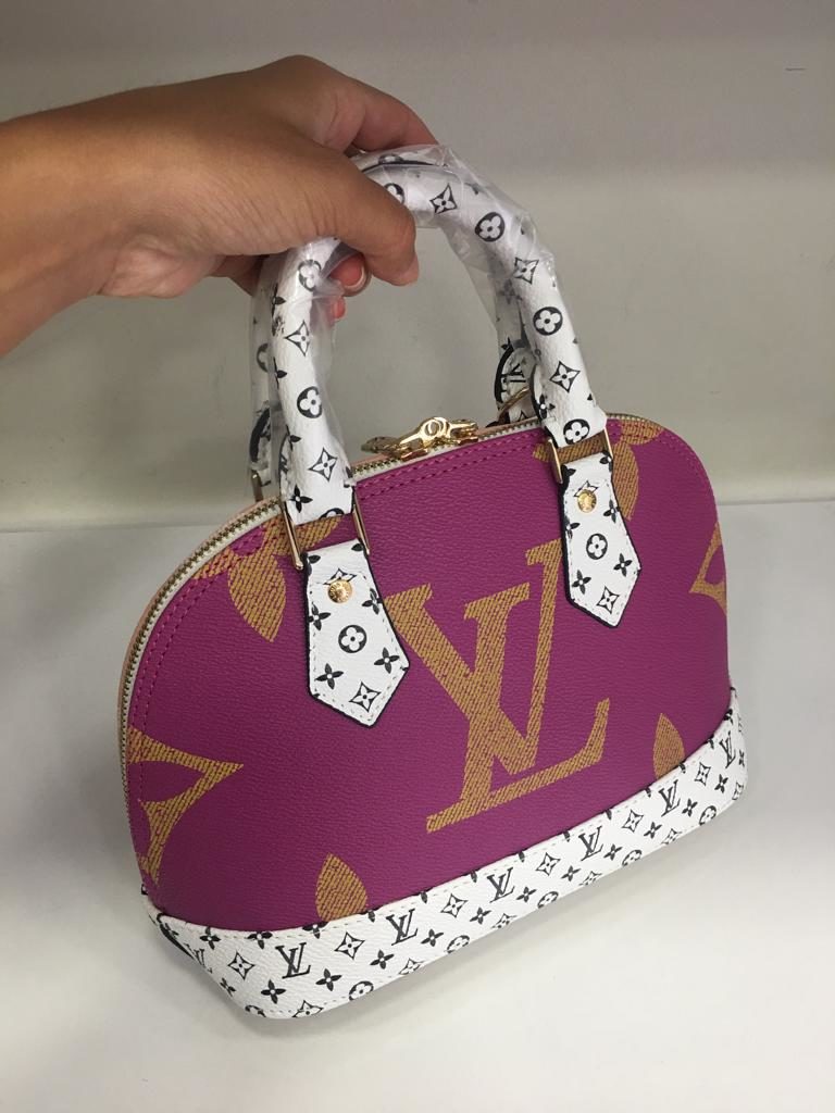 louis vuitton canta suni deri alma monogram cift tarafli pudra pembe fusya 27x13cm