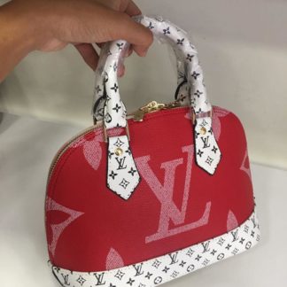 louis vuitton canta suni deri alma monogram cift tarafli pudra pembe kirmizi 27x13cm