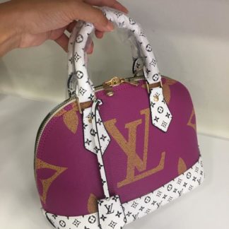 louis vuitton canta suni deri alma monogram cift tarafli yesil fusya pembe 27x13cm