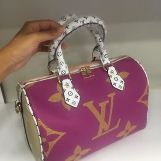 louis vuitton canta suni deri speedy monogram fusya pembe buyuk logo 30cm cift tarafli