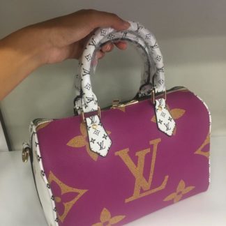louis vuitton canta suni deri speedy monogram pembe fusya buyuk logo 30cm cift tarafli