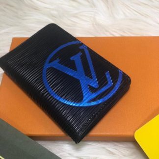 louis vuitton kartlik siyah epi mavi logo