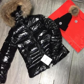 moncler mont parlak siyah bel duz kapuson