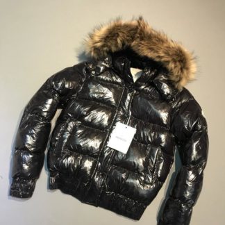 moncler mont parlak siyah kapuson