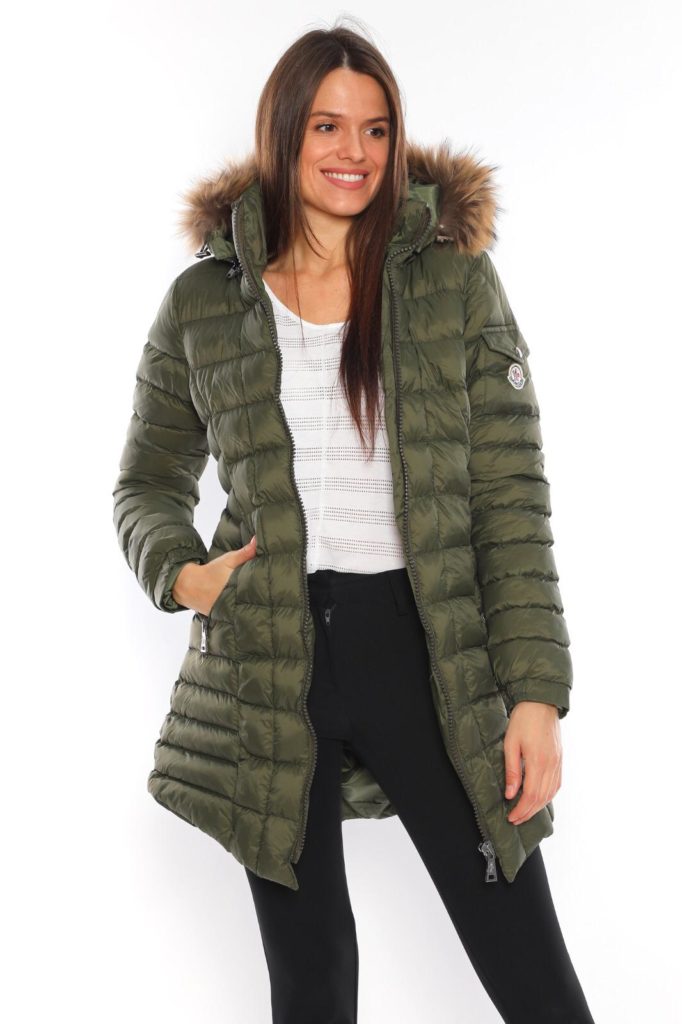 moncler mont uzun mat haki kare dikis