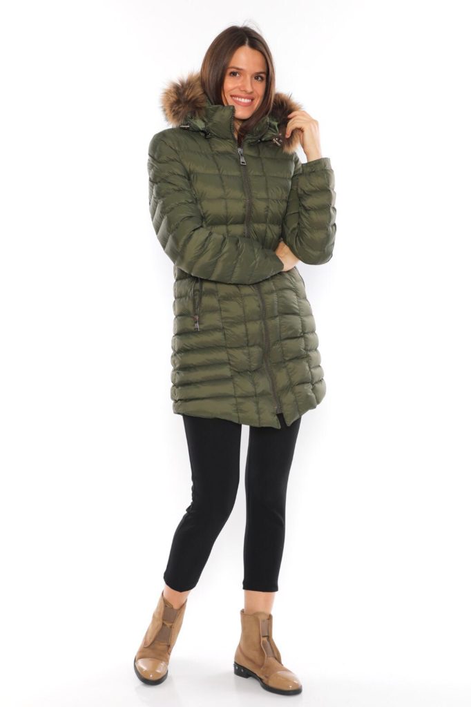 moncler mont uzun mat haki kare dikis
