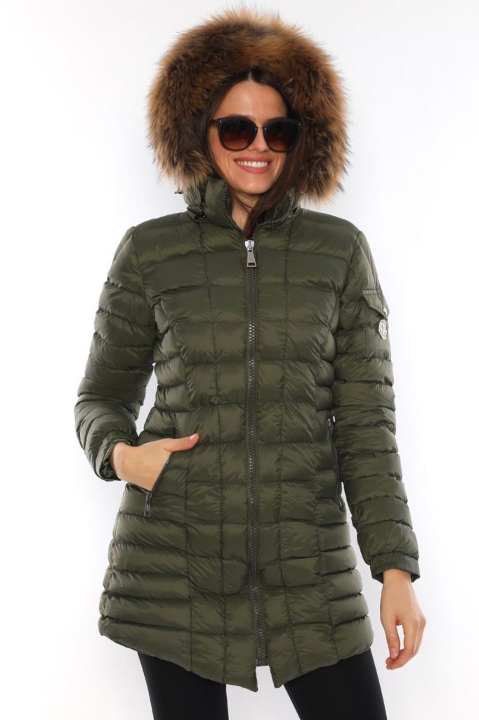 moncler mont uzun mat haki kare dikis