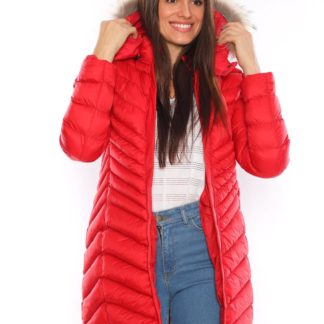 moncler mont uzun mat kirmizi oklu dikis