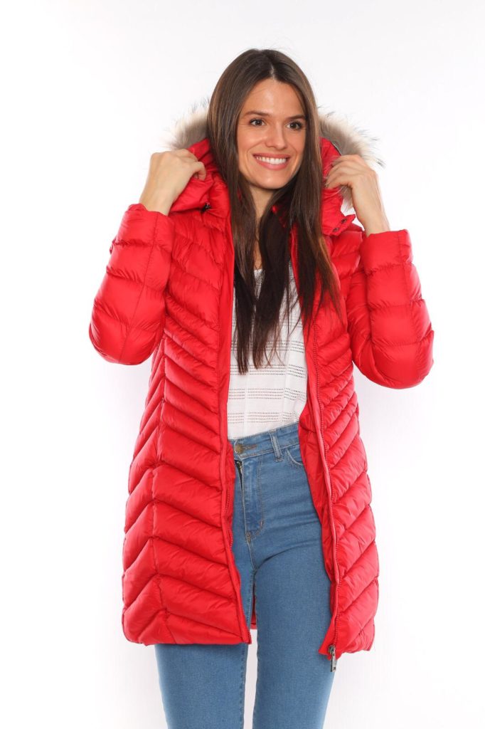 moncler mont uzun mat kirmizi oklu dikis