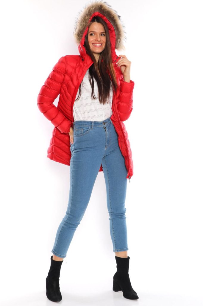 moncler mont uzun mat kirmizi oklu dikis