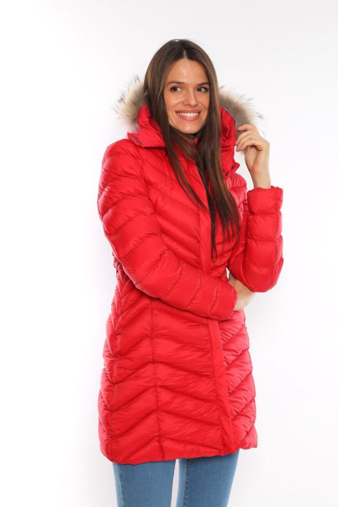 moncler mont uzun mat kirmizi oklu dikis
