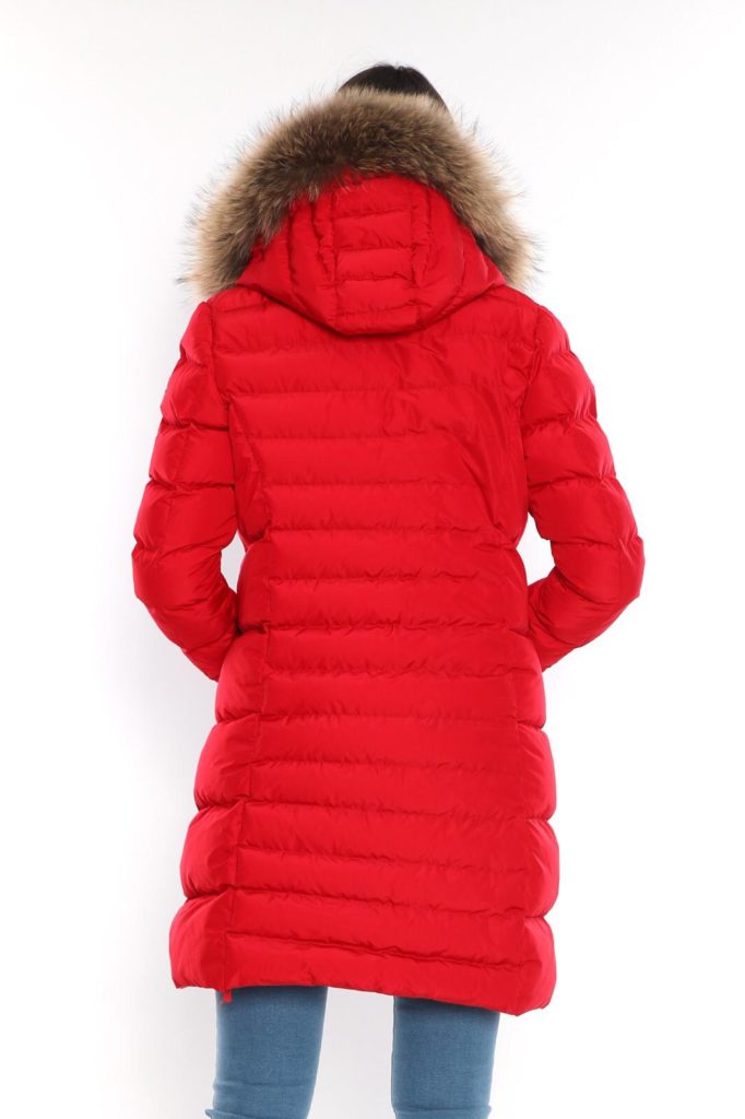 moncler mont uzun mat kirmizi renk