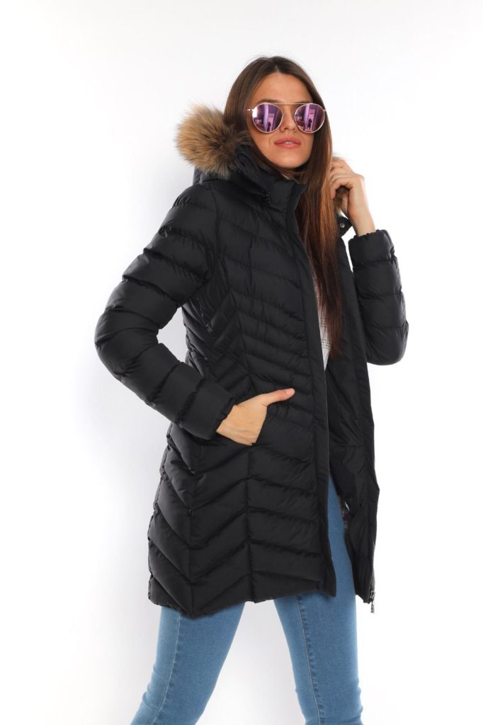 moncler mont uzun mat siyah oklu dikis