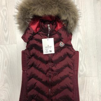moncler yelek mat bordo zigzag kapusonlu