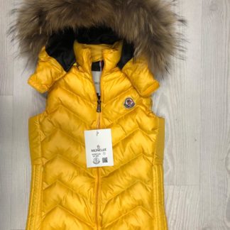 moncler yelek mat sari kapusonlu
