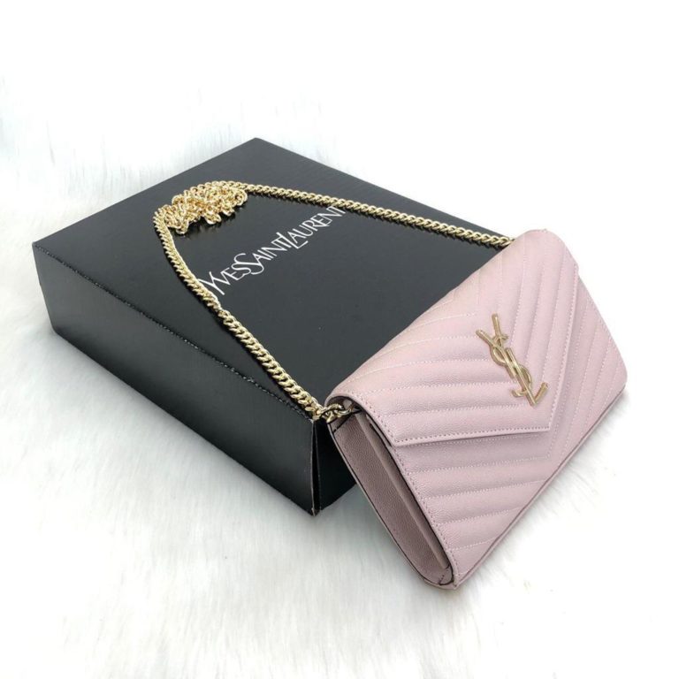 ysl saint laurent canta Quilted caviar clutch pembe omuz cantasi tirtikli deri ithal 22.5x14 cm
