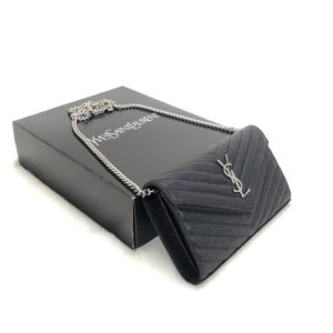 ysl saint laurent canta Quilted caviar clutch silver omuz cantasi tirtikli deri ithal 22.5x14 cm
