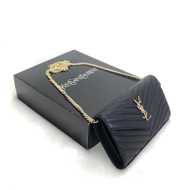 ysl saint laurent canta Quilted caviar clutch siyah omuz cantasi tirtikli deri ithal 22.5x14 cm