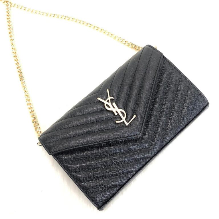 ysl saint laurent canta Quilted caviar clutch siyah omuz cantasi tirtikli deri ithal 22.5x14 cm