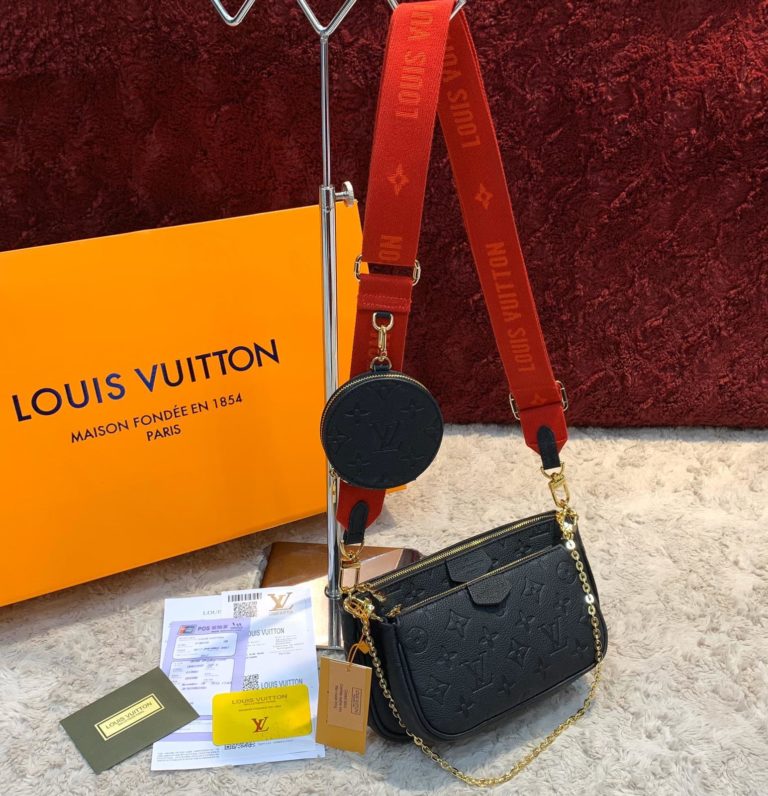 louis vuitton canta multi pochette siyah kirmizi aski