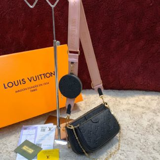 louis vuitton canta multi pochette siyah pembe aski