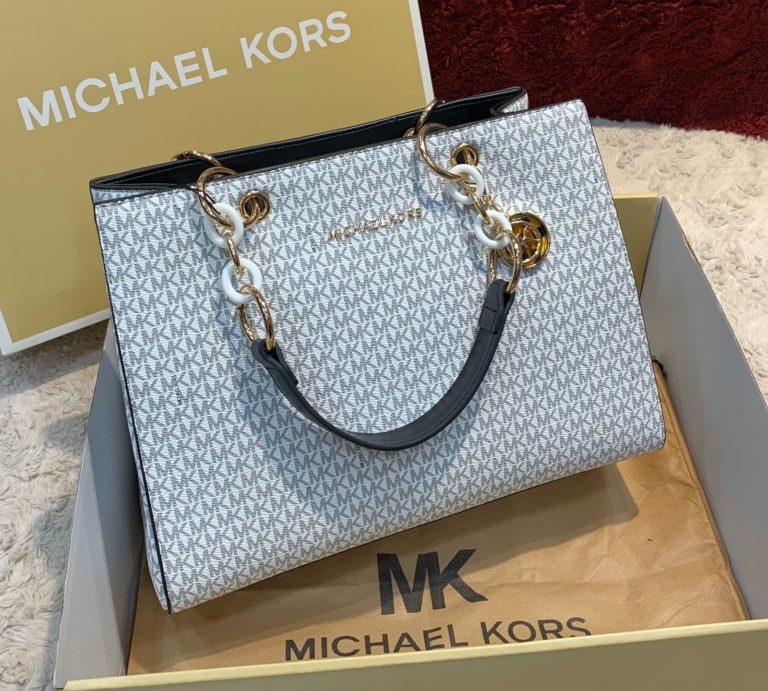 michael kors canta beyaz  logo baski
