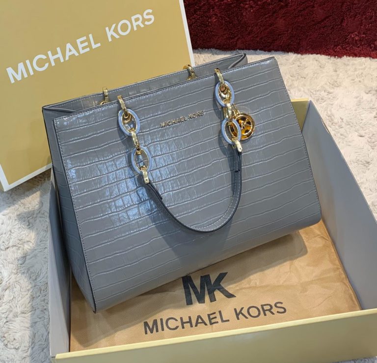michael kors canta gri crocodile